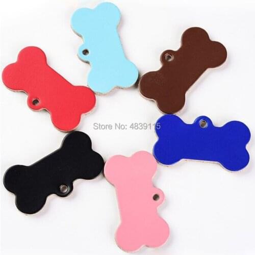 100pcs/lot Soft Fake Cowhide Blank Bone Pet Dog Identity Tags Suitable for Laser Engraving Dog Tags Wholesale