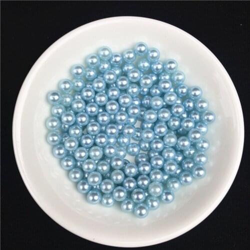 2.5/3/4/5/6/8mm Light Blue ABS Pearls Round Acrylic Imitation Pearl Beads for Jewelry Making /Nail Art /Phone Plastic Beads