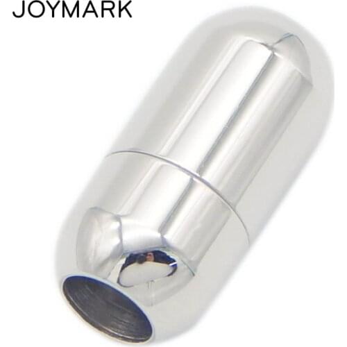 3mm-8mm Hole 6 Sizes Cylindrical Stainless Steel Magnetic Clasps For Round Leather Cord Rope Bracelets Jewelry Making BXGC-066