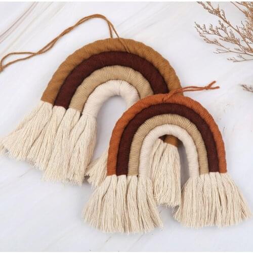 Home Decoration Accessories Rainbow Handmade Weaving Ornament Nordic Fresh Simple Kid Room Wall Decoration Hanging