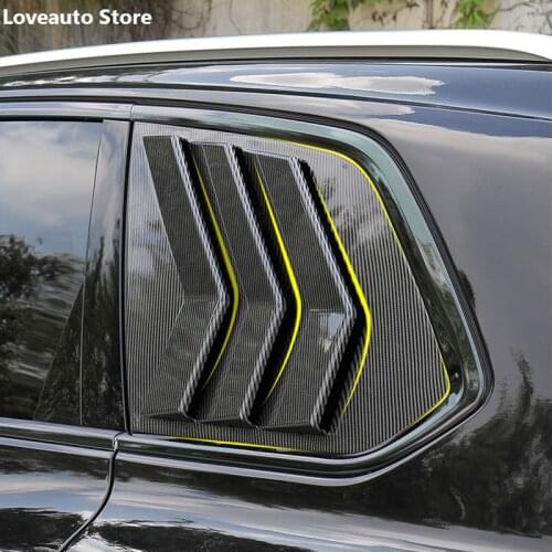 Car Rear Window Triangle Shutters Cover Trim Decoration Sticker for Volkswagen VW Touareg 2019 2020 2021 Car Accessories