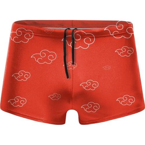 Men Japanese Anime swimwear Akatsuki Symbol Swimsuit Boy for the sea Pool