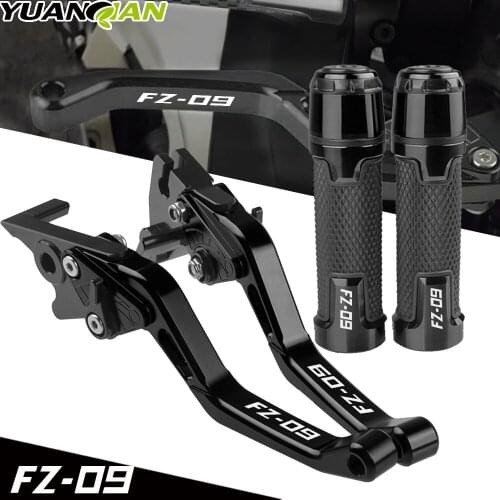 For YAMAHA FZ09 FZ-09 FZ 09 FJ09 2013-2021 2014 2015 2016Motorcycle Short CNC Adjustable Brake Clutch Levers + Handle Hand Grips