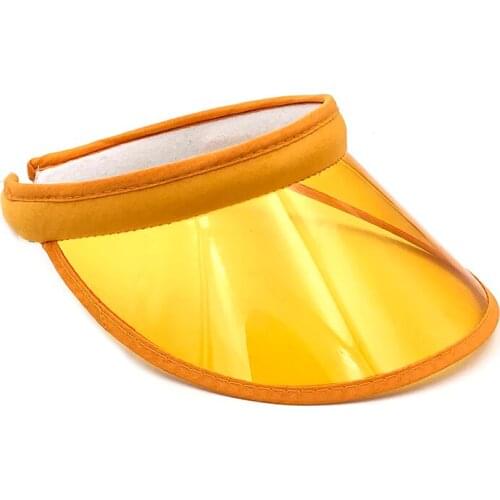 2019 New Summer Women Men Sun Hat Candy Color Transparent Empty Top Plastic PVC ja Sunshade Hat Visor Caps Bicycle Sun Hat