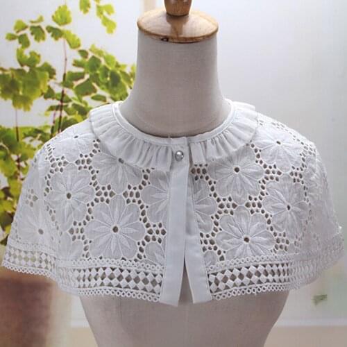 Korean Cloak new blouse fake collar Blouse decorative stripe blue blouse Shirt Pan Fashion Collar Tips High-end custom petal