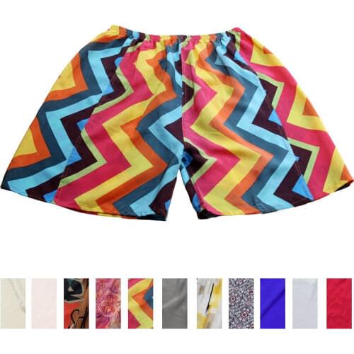 Summer 100% Mulberry Silk Print Casual Pants Pure Silk Beach Plus Size Loose Lounge Men Board Shorts FREE SHIPPING