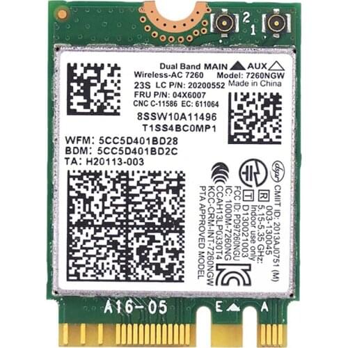 HOT-for Lenovo T440 X240 Y40 Y70 Y50 7260AC Wireless Network Card 4.0 Bluetooth 04X6007