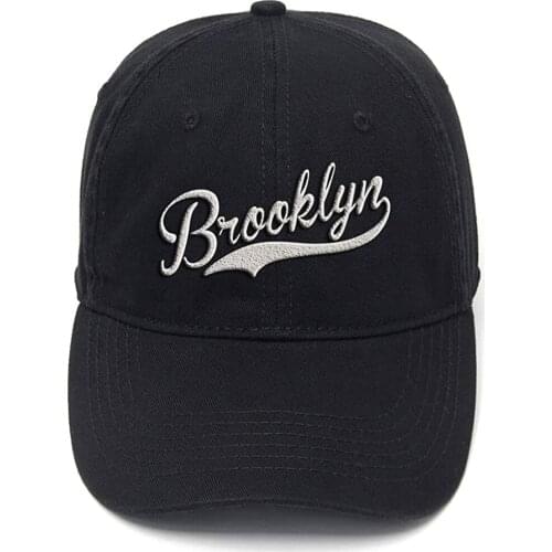Lyprerazy Brooklyn Washed Cotton Adjustable Men Women Unisex Hip Hop Cool Flock Printing Baseball Cap