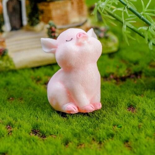 Cute Mini Cartoon Piggy Car Ornaments Car Accessories Decoration Desktop Dolls Dessert Cake Decoration Fa Cai Pig Resin Crafts