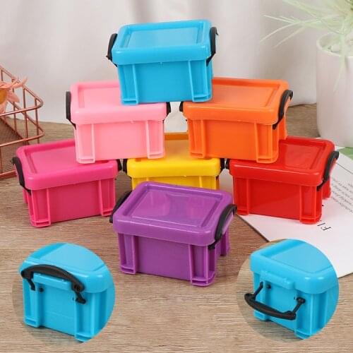 Mini Storage Box Mini Lock Box Candy Color Trumpet Case Storage Sundry Organizer