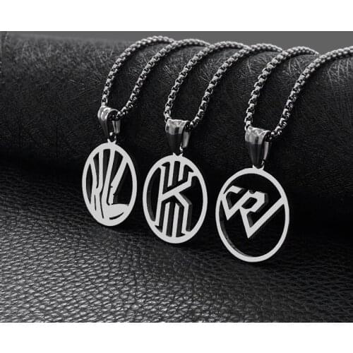 Fashionable and simple digital round hollowed out titanium steel pendant personality wild hip-hop trend item