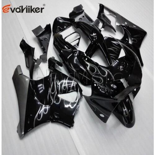 Motorcycle cowl for CBR919RR 1998 1999 silver flames CBR 919RR 98 99 black ABS Plastic motorcycle fairing