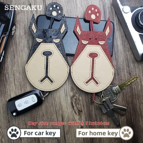 Genuine Leather Key Housekeeper on Wall Men Women Key Wallets Organizer Pouch Car Keychain Key Case