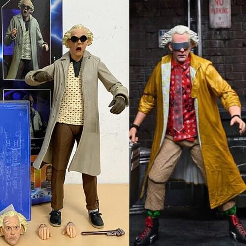 DOC Brown Figure NECA Back To The Future Dr. Brown Articulated Action Figure 7 inch