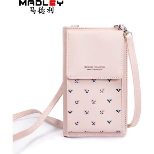 New mobile phone bag Korean printing womens shoulder bag multifunctional diagonal mobile phone bag Korean wallet