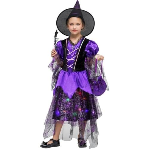 New Halloween Costumes Fancy Anime Cosplay Witch Magic wand kids Costumes For Girls Clothes Set