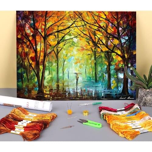 October In The est Printed Canvas 11CT Cross-Stitch Complete Kit Embroidery DMC Threads Handmade Needlework Needle