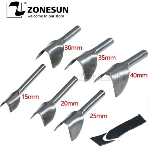 ZONESUN V-Shape Leather Punching Tool 6pcs / set LeatherCraft Belt Cutting Handheld Tool Steel Material
