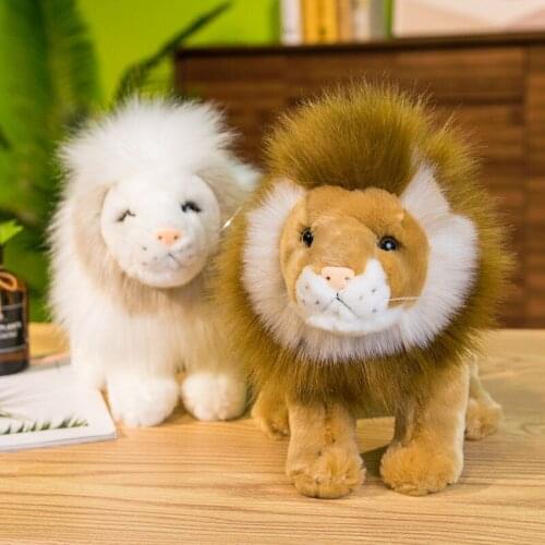 Realistic Standing Lion Toy Lively Simulated Animals Model Kids Mount Home Decoration Stuff Plush Doll Children Toys Gift