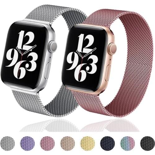 Strap For Apple watch band 44mm 40mm iWatch Band 38m/42mm metal Magnetic Loop correa Accessories bracelet Apple watch 5 4 3 SE 6