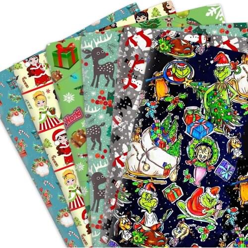 50*145cm Christmas Santa Hat 100% Pure Cotton Or Polyester Cotton Material Patchwork Sewing Fabrics Quilt Needlework DIY Cloth