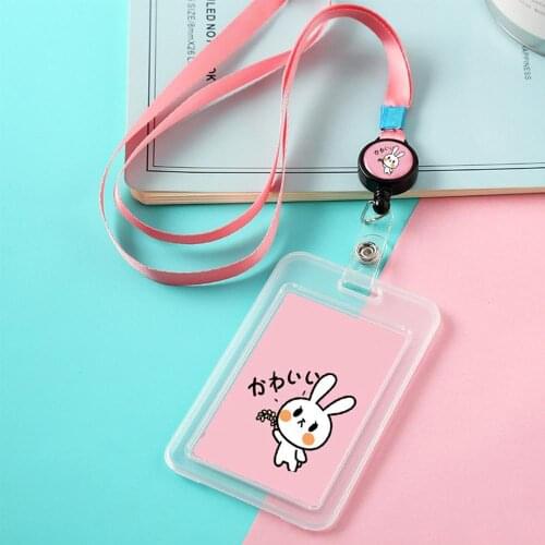 Cute Cartoon Retractable Badge Card Holder Nurse Doctor Exhibition Pull Key ID Name Card Badge Holder School Office Supplies