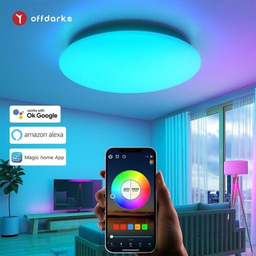 OFFDARKS Modern LED Smart Ceiling Lights 28W Dimmable Home Lighting WiFi APP Artificial Intelligence Voice Control Ceiling lamp