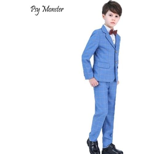 High Quality Wedding Suit For Flower Boys campus Formal Dress Gentleman Kids Blazer Shirt Pant Bowtie 4Pcs ceremony Costumes