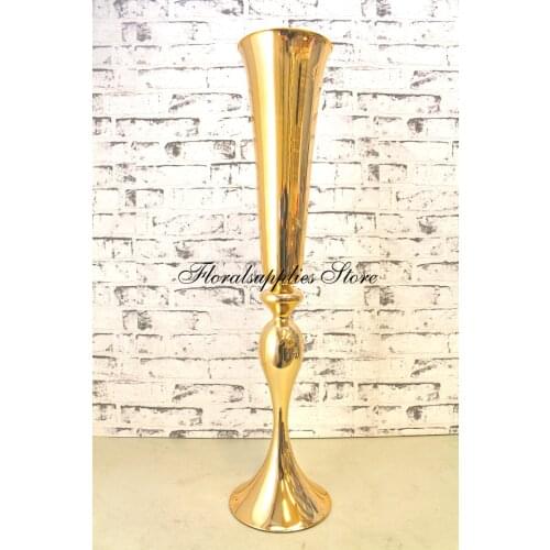 88cm tall slim metal flower vase trumpet vases centerpieces for wedding decor home decoration wedding flower stand wholesale