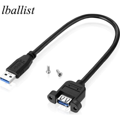 Lballist USB 3.0 Extension Cable Male to Female Dual Shielded(Foil+Braided) With Screw Panel Mount 30cm 60cm 1m 1.5m 3m