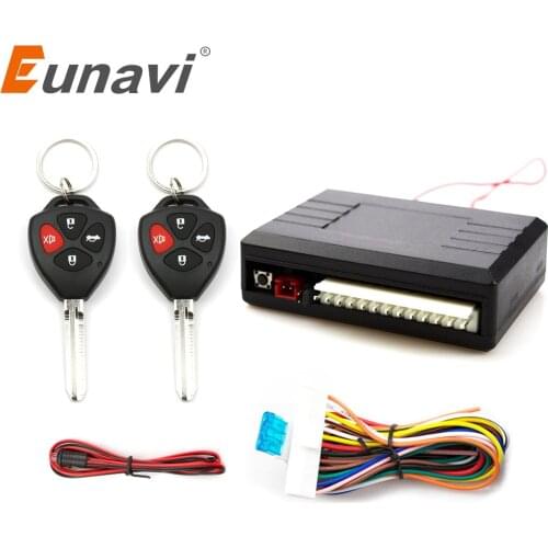 Eunavi Universal Auto Car Remote Central Kit Lock UnlocK Keyless Entry System Central Locking LED Indicate Trunk Release button