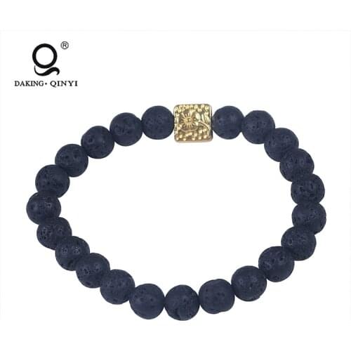 Healing Reiki Gem Stone 7 Chakra Matte Agate Stone Lava Stone Bracelet