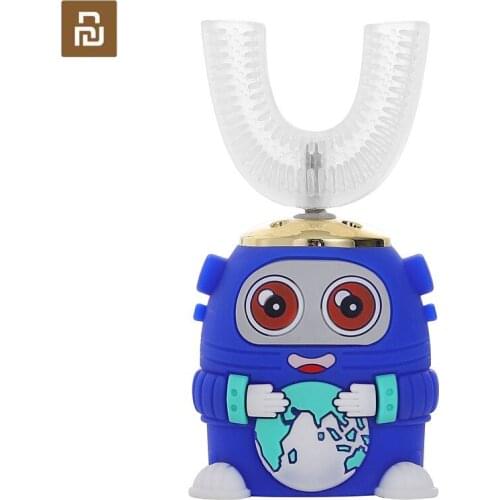 Smart 360 Degrees Children Electric Toothbrush Automatic Ultrasonic Kids Silicone Waterproof Teeth Tooth Brush Cartoon Pattern