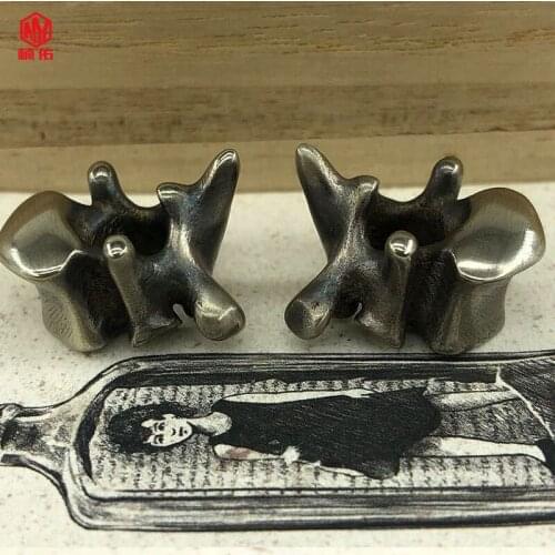 1PCS EDC Personality Spine Brass Knife Bead Survival Bracelet Paracord Bead Outdoor Backpack Ornament