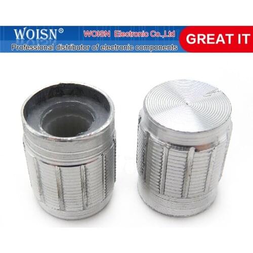 5pcs/lot aluminum alloy 13*17mm 15*17mm potentiometer 13*17 15*17 knob rotation switch volume control knob black silvery