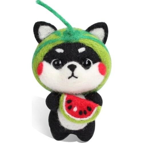 Watermelon Doll Wool Felt Craft DIY Non Finished Poked Set Handcraft Kit For Needle Material Bag Pack E56C