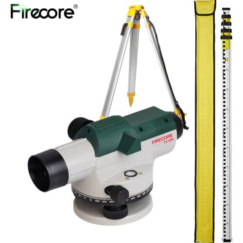 FIRECORE 32X Automatic Optical Level +Tower Ruler +Tripod Accurate Levelling Height/Distance/Angle Measuring Tool(FC-32N)