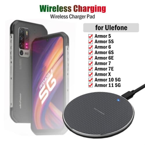 10W Fast Qi Wireless Charging for Ulefone Power 5 5S Armor 5 5S 6 6S 6E 7 7E X Phone Wireless Charger