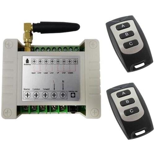 433 MHZ RF ac 220V electric door/shutter/electric curtain limit Wireless radio remote control switch