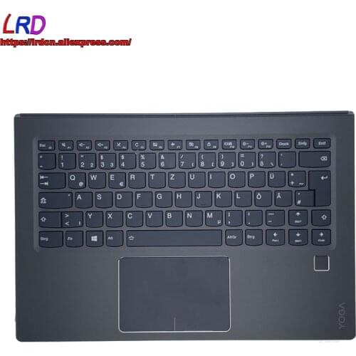 C Cover Upper Case Palmrest with DE German Backlit Keyboard and Touchpad for Lenovo Ideapad Yoga 910-13IKB Laptop 5CB0M35058