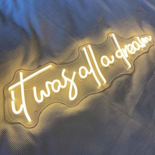 CALCA Warm White It Was All a Dream LED Neon Sign Light Oh Baby/Mr&Mrs for Wedding Party