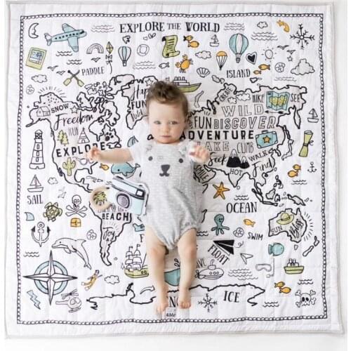 Baby Toys Blankets Children House Decoration World Explore Map Land Carpet Baby Game Crawl Carpet For Kids Baby Gifts Bedding