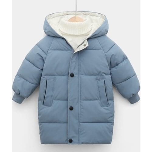 Winter Kids Coats Children Boys Jackets Fashion Thick Long Coats Girls Hooded Coat Snowsuit 3-10Y Teen Children Overcoat Parkas