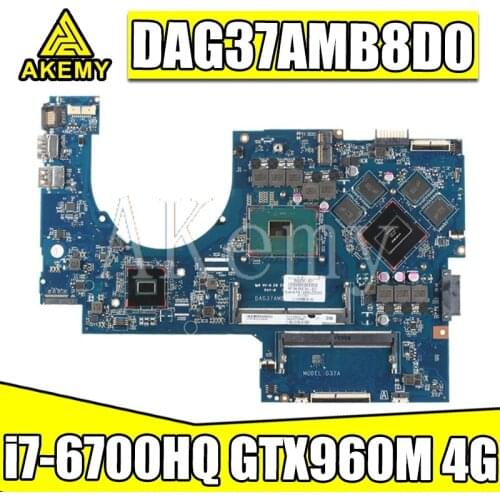 For HP 17-W 17-AB Laptop Motherboard DAG37AMB8D0 857389-601 857389-501 With SR2FQ i7-6700HQ CPU 960M 4G
