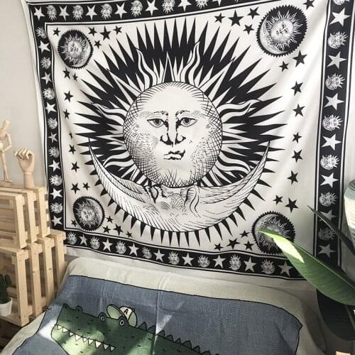Animal Tapestry Black Tarot Tapiz Nordic INS Hanging Tapestry Background Cloth Boho Decor Wall Cloth Tapestry Jungle Tiger Girl