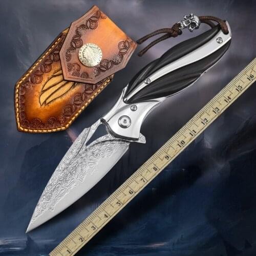 Homir VG10 Damascus steel folding knife sharp outdoor knife exquisite collection knife EDC tactical knife emergency knife