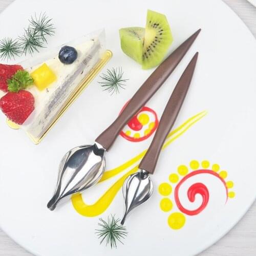 Stainless Steel chef painting draw Tools Pencil Filter Spoons Coffee Cake Decoration Baking Pastry Chocolate Creams Sauce pen