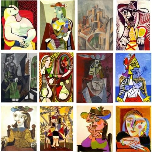 Picasso Abstract Portrait Paintings Canvas Printings Wall Art Picture for Living Room Dining Room Home Decor