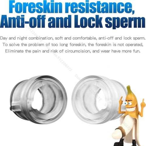 4Pcs Penis Ring Erection Glans Delay Ejaculation Trainer Cock Penis Enlargement Rings Foreskin Ring Adult Sex Toys for Men Gay