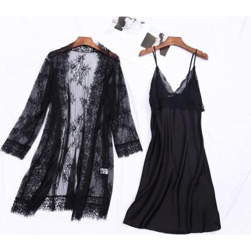 Lace Bath Robe Sets Sex Sleepwear Women Suit Homewear Spring and Summer Lounge Wear 2021 Velor Pajamas Fashion Womens Nightgown